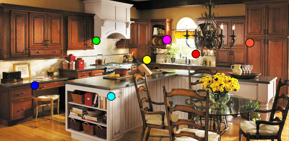Image of Rustic Kitchen Storage Options with Detailed Pop-up Information